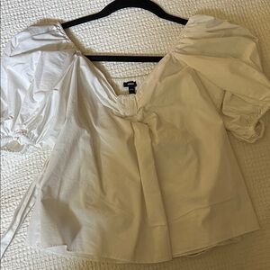 Express White Puff Sleeve Blouse